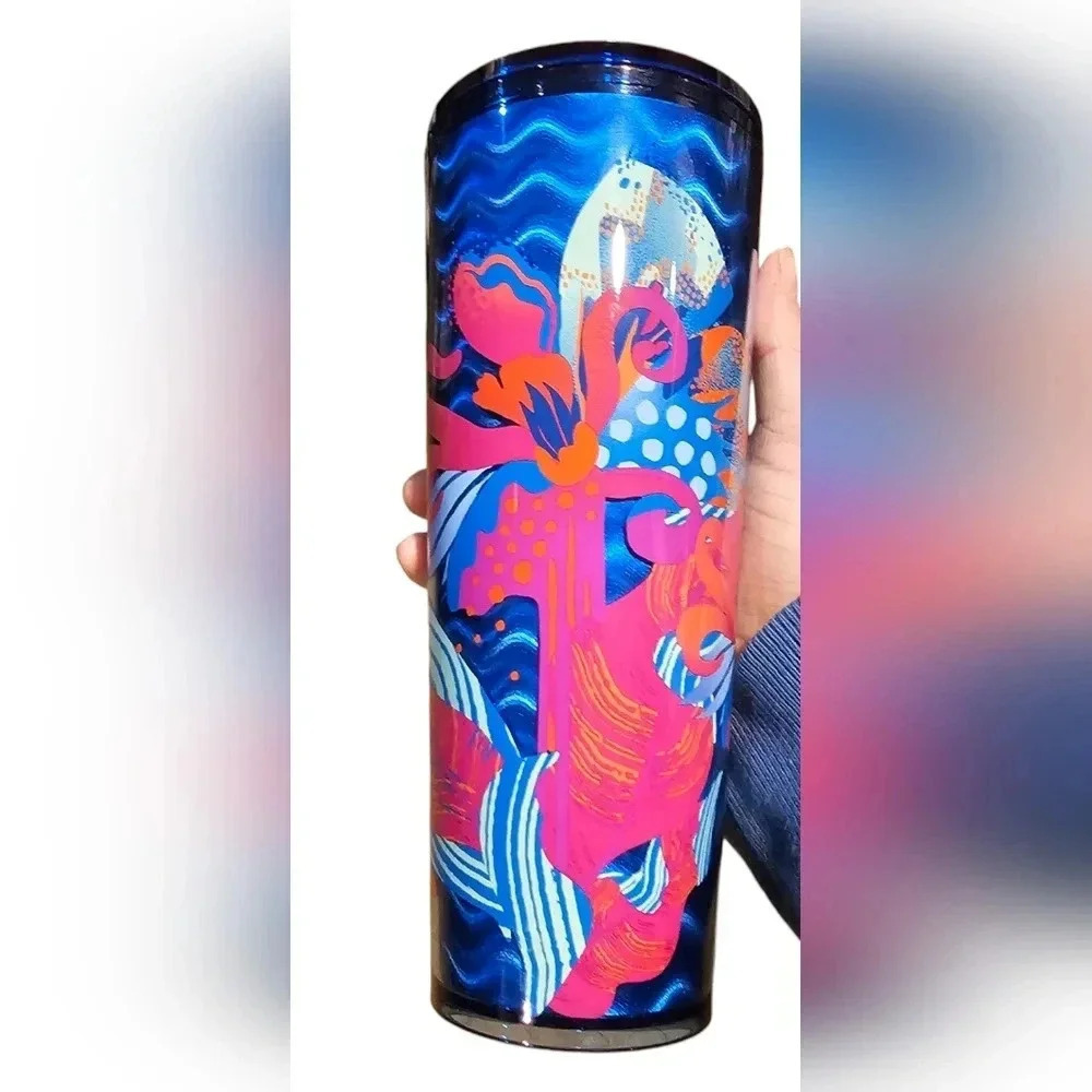 Starbucks Summer 2024 Blue Wave Tropic Summer Cold Cup Tumbler. 24oz. Venti NWT - Picture 3 of 6
